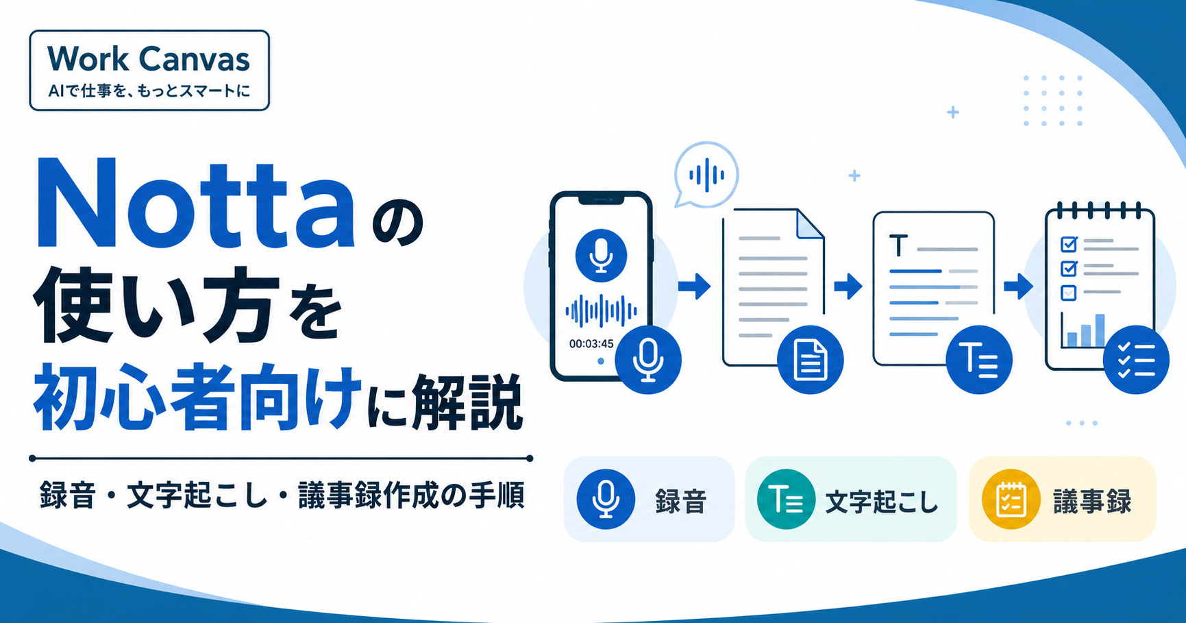 Nottaアプリの使い方ガイド｜録音・文字起こし・要約の基本手順を解説するアイキャッチ画像