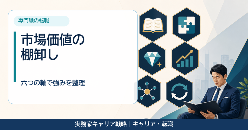 専門職の市場価値を六つの軸で棚卸しする30代男性のアイキャッチ画像