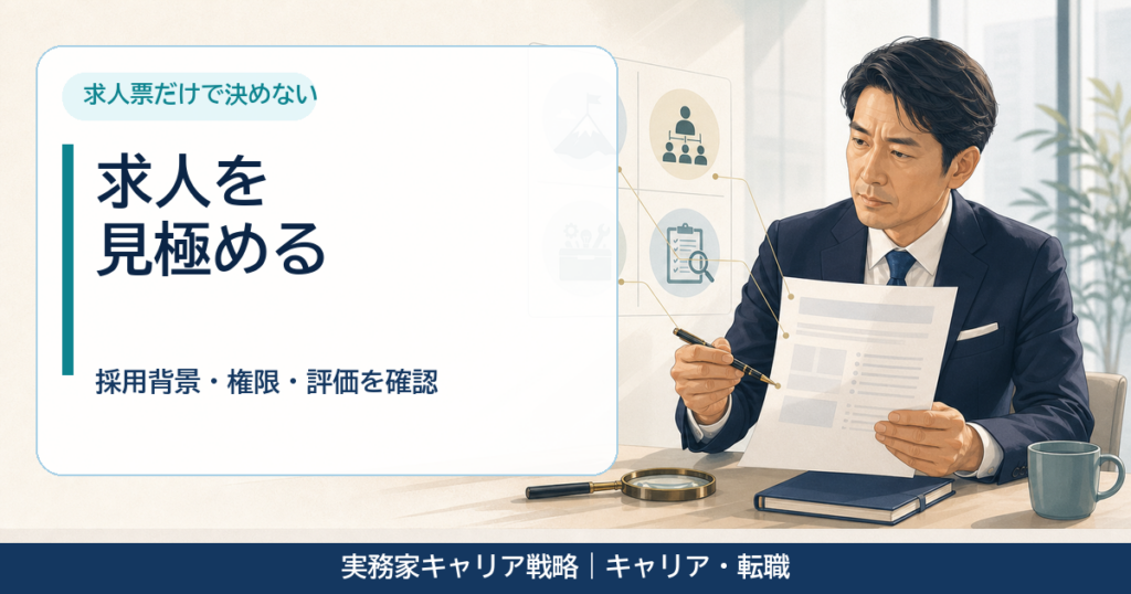 ハイクラス求人の危険信号と確認項目を分析する40代男性のアイキャッチ画像