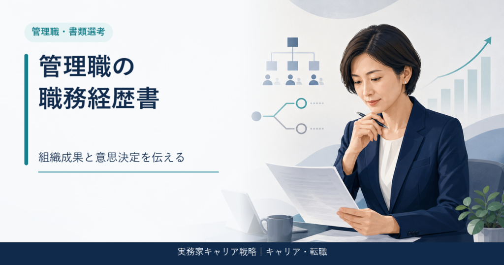 管理職の職務経歴書で組織成果と意思決定を整理するアイキャッチ画像