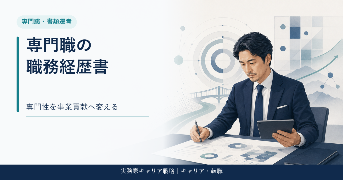 専門職の職務経歴書で専門性と事業貢献を整理するアイキャッチ画像