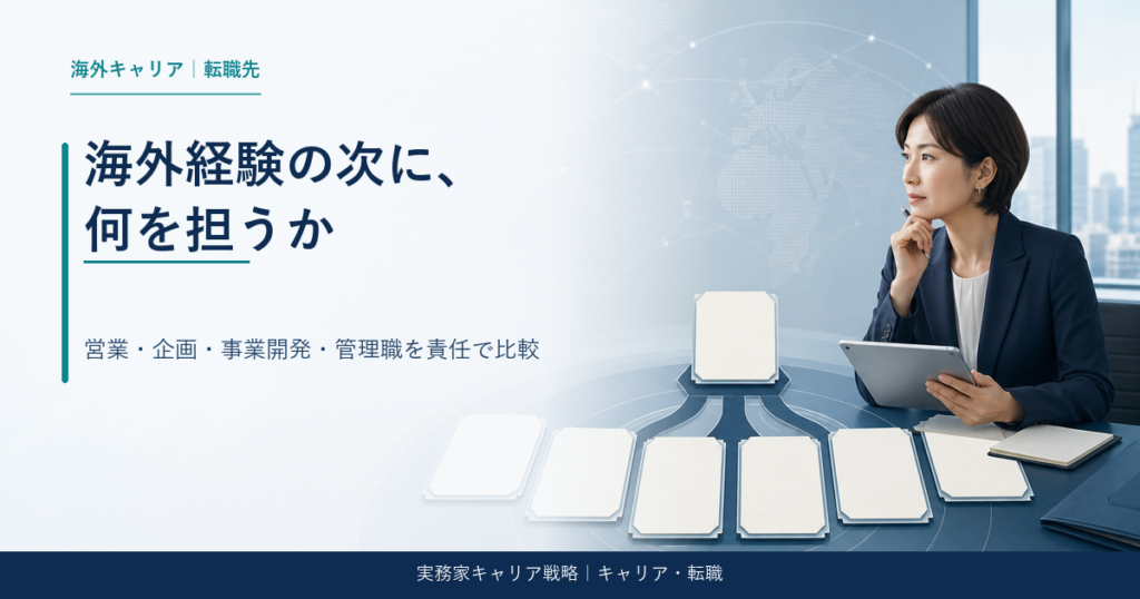 海外駐在・海外事業経験者の転職先比較