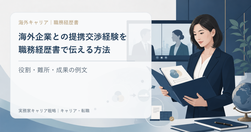 海外企業との提携交渉経験を職務経歴書で伝える方法