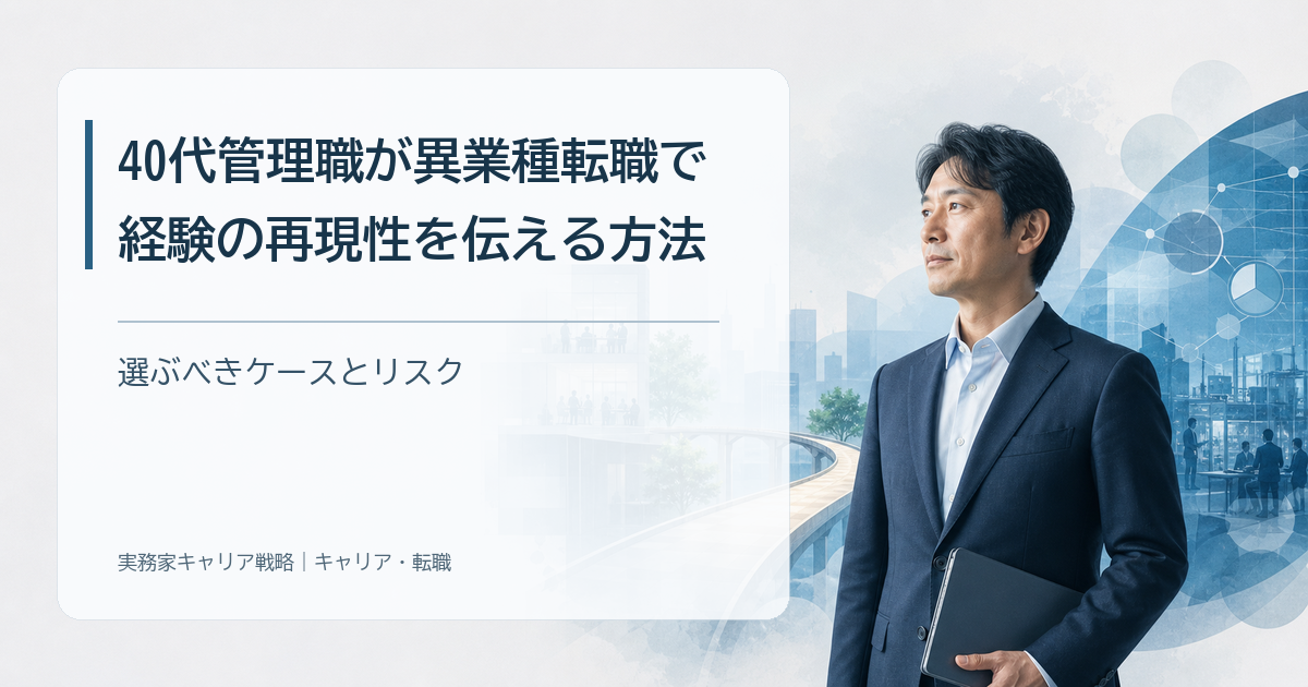 40代管理職が異業種転職で経験の再現性を伝える方法