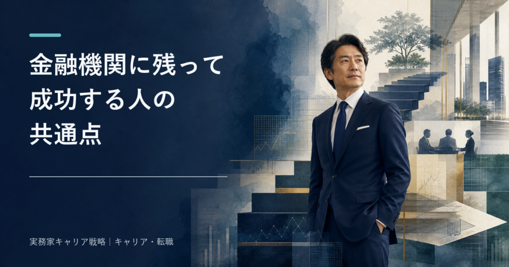 金融機関に残って成功する人の共通点を整理するビジネスパーソン