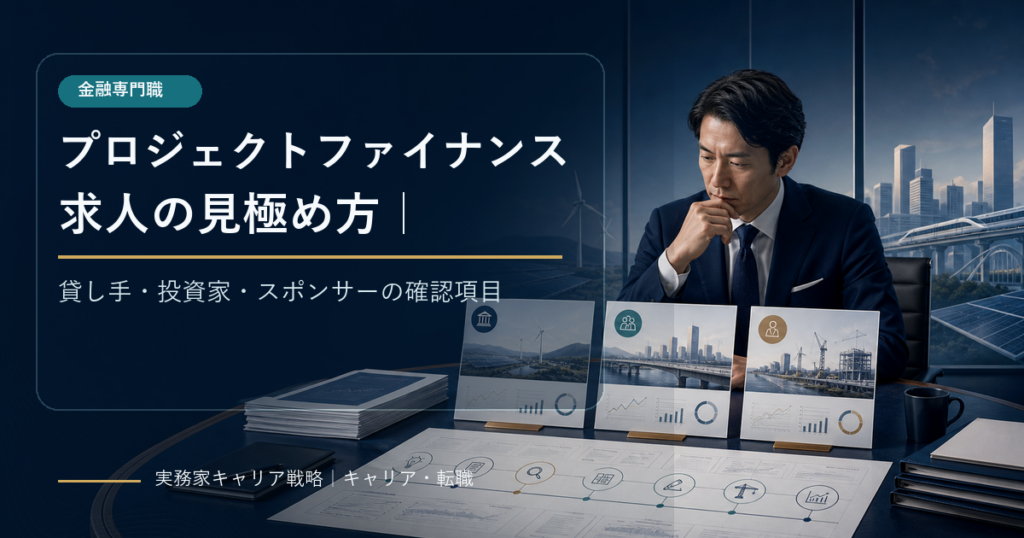 プロジェクトファイナンス求人の立場・工程・権限を確認する金融専門職