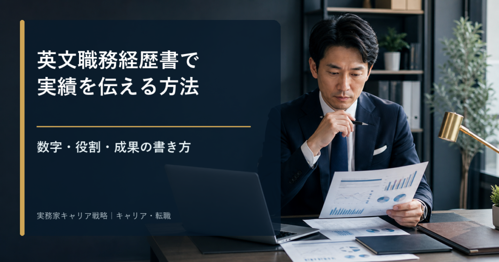 英文職務経歴書で数字・役割・成果を整理する管理職・専門職