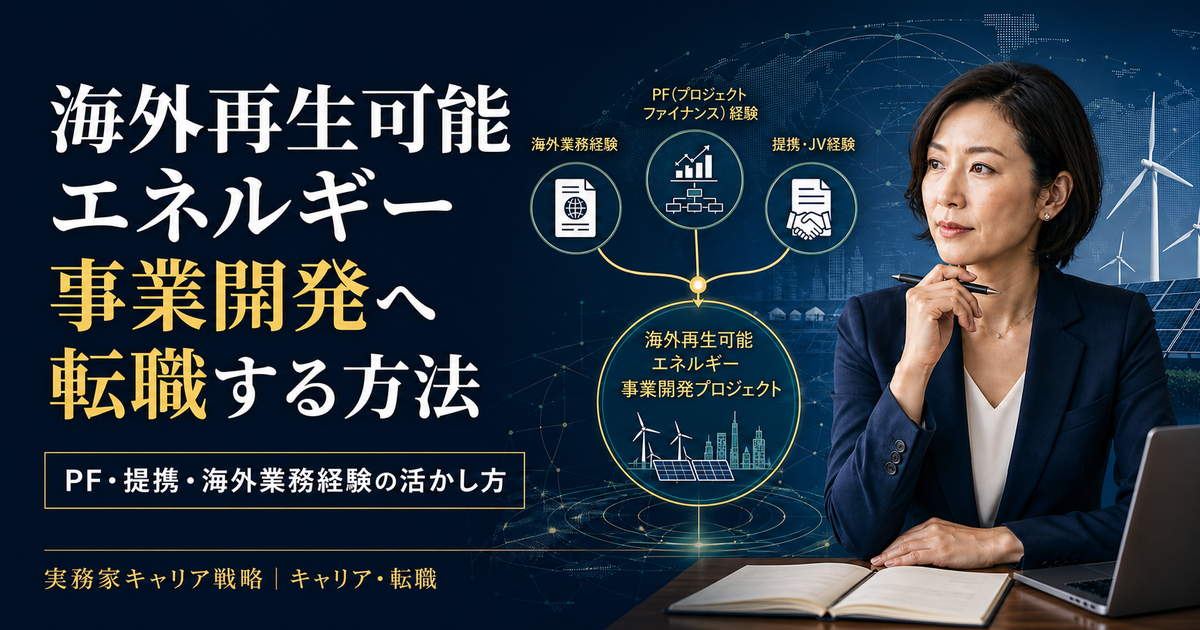 海外業務・PF・提携経験を海外再生可能エネルギー事業開発へつなげる女性ビジネスパーソン